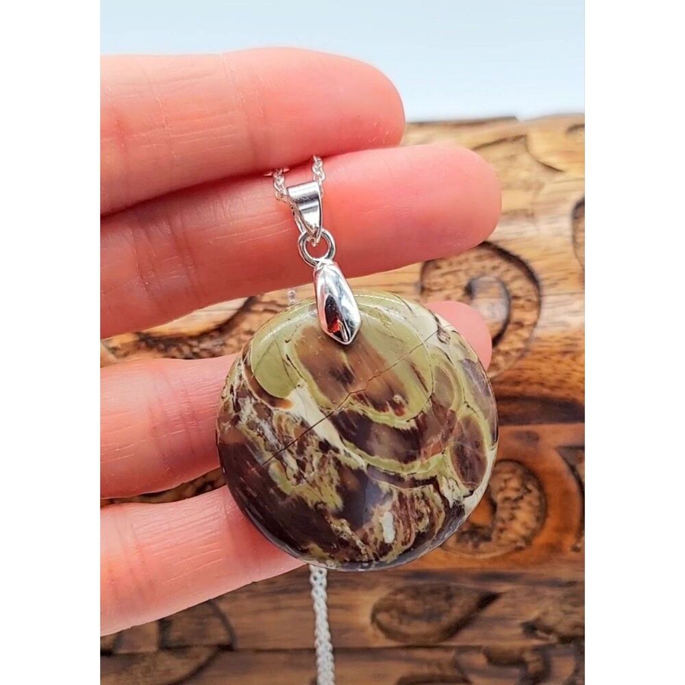 Brown Ocean Jasper Necklace Crystal Pendant Gemstone